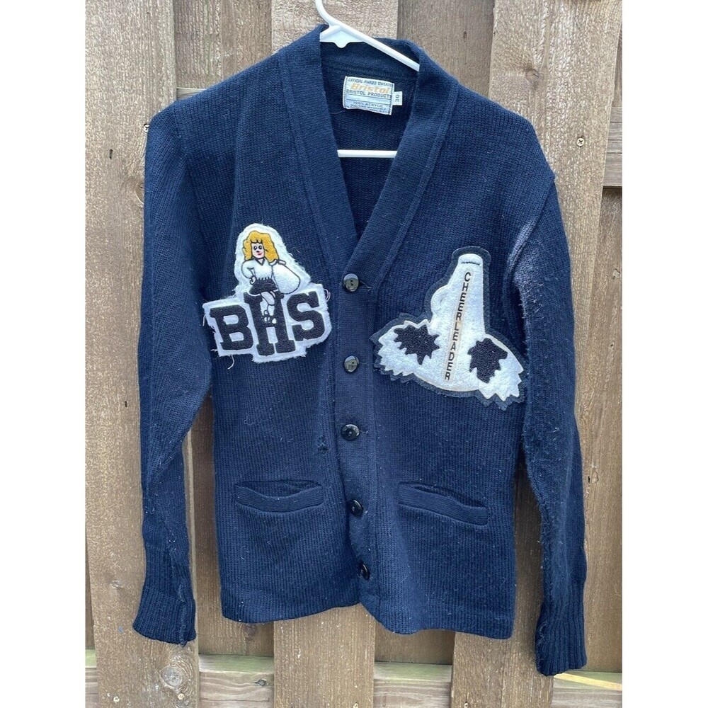 Varsity Bristol Cheerleader Letter Sweater High School 1988 Cardigan SZ 36